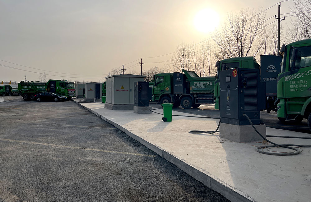 河南鄭州老花莊大型純電動工程車充電站